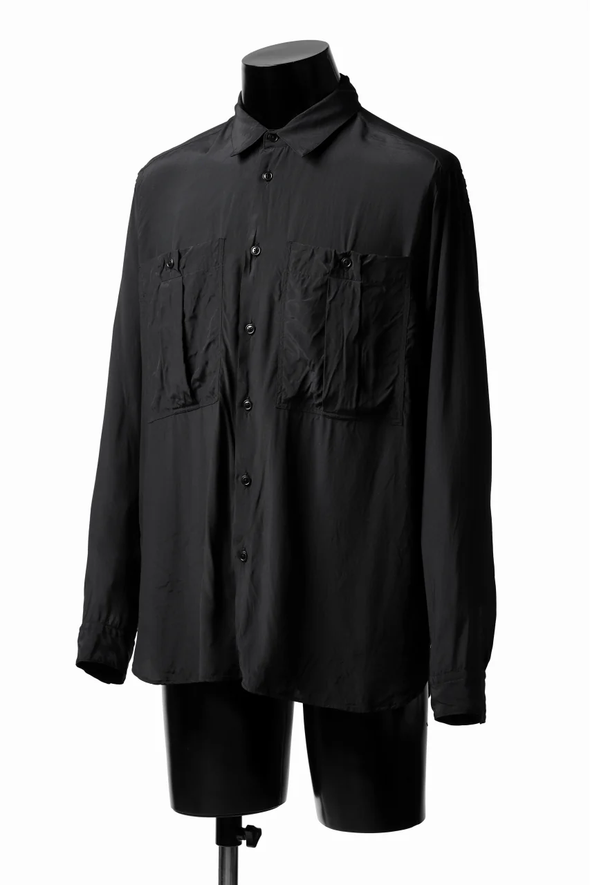 KLASICA exclusive SH-035 POCKET SHIRT / FUJI ETTE (BLACK) - Image 17