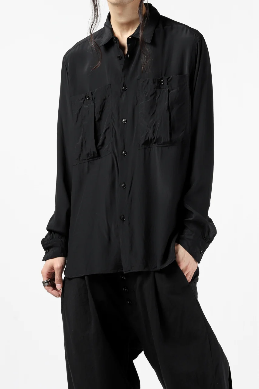 KLASICA exclusive SH-035 POCKET SHIRT / FUJI ETTE (BLACK) - Image 2