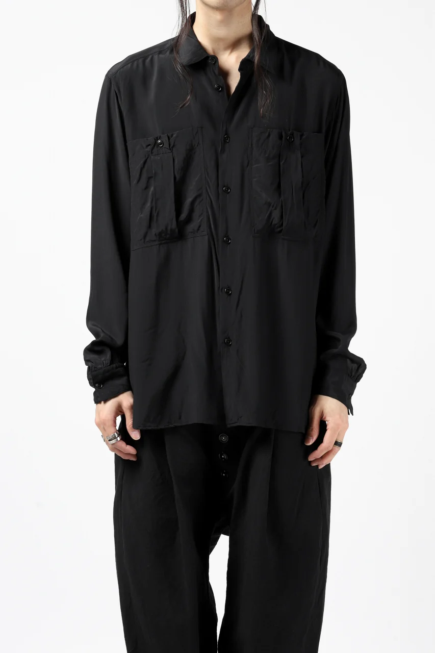 KLASICA exclusive SH-035 POCKET SHIRT / FUJI ETTE (BLACK) - Image 3