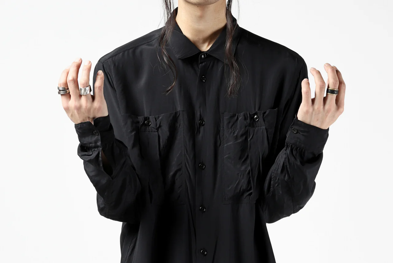 KLASICA exclusive SH-035 POCKET SHIRT / FUJI ETTE (BLACK) - Image 34