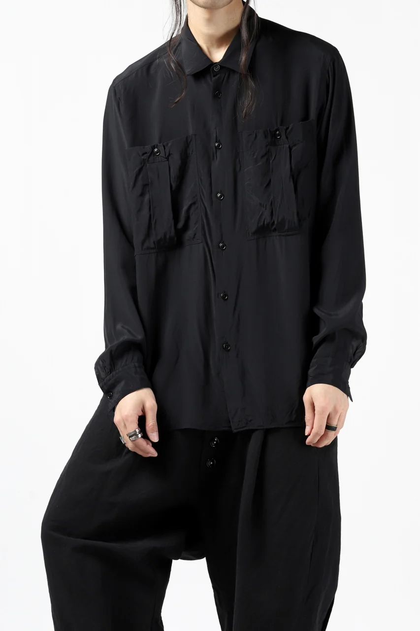 KLASICA exclusive SH-035 POCKET SHIRT / FUJI ETTE (BLACK) - Image 5