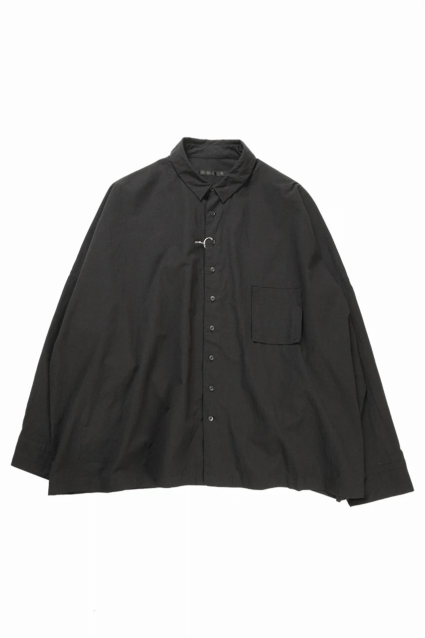 KLASICA EXTRA WIDE BOXY SHIRTS / HIGH TWISTED COTTON POPLIN HANDWASH & SUN DRY (BLACK)