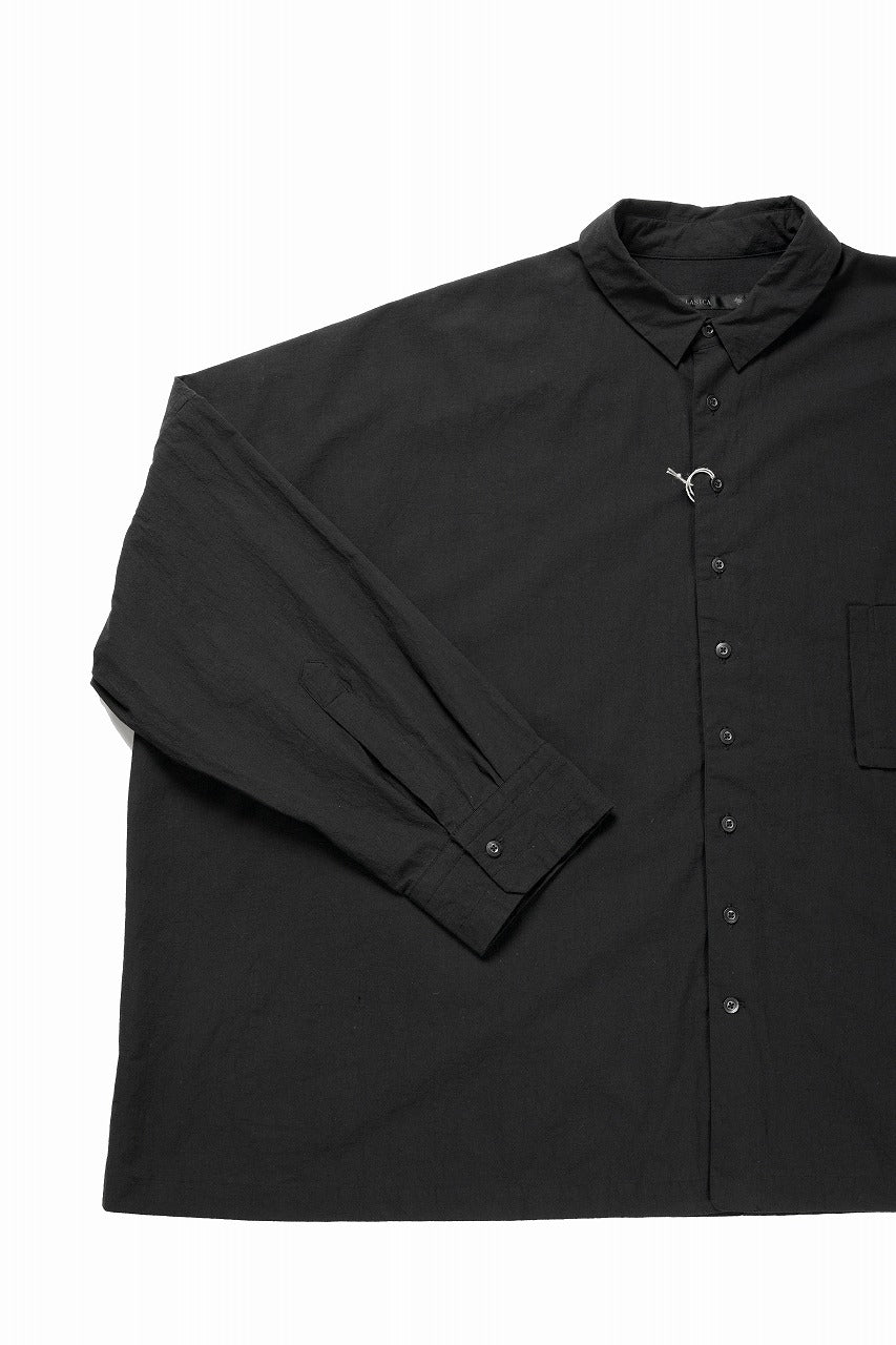 KLASICA EXTRA WIDE BOXY SHIRTS / HIGH TWISTED COTTON POPLIN HANDWASH & SUN DRY (BLACK) - Image 5