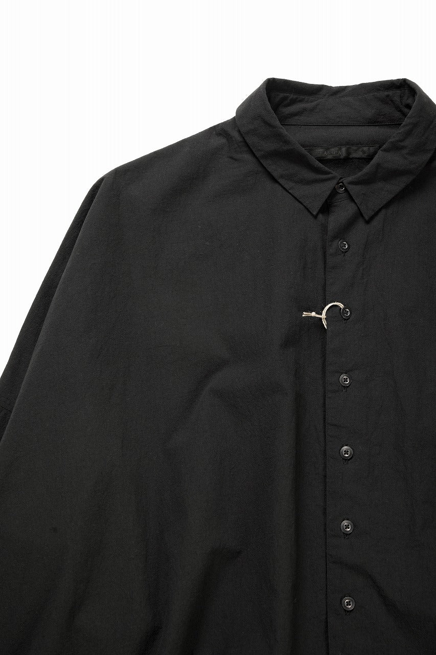 KLASICA EXTRA WIDE BOXY SHIRTS / HIGH TWISTED COTTON POPLIN HANDWASH & SUN DRY (BLACK) - Image 6
