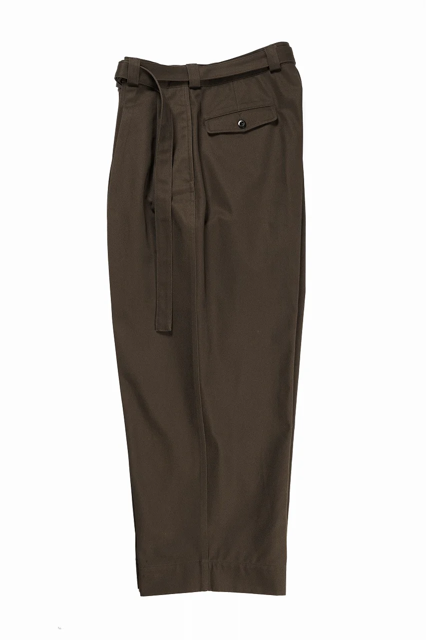 KLASICA EXTRA WIDE MILLITARY CHINO PANTS / HIGH DENSITY COMPACT YARN (WARNUT) - Image 10
