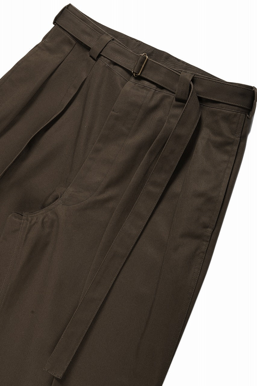 KLASICA EXTRA WIDE MILLITARY CHINO PANTS / HIGH DENSITY COMPACT YARN (WARNUT) - Image 5