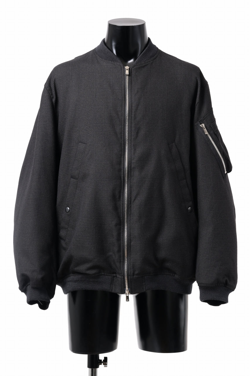 KLASICA FL-PC FLIGHT JACKET / REPULSION NIGHT GLEN CHECK WOOL (SHADOW CHECK)