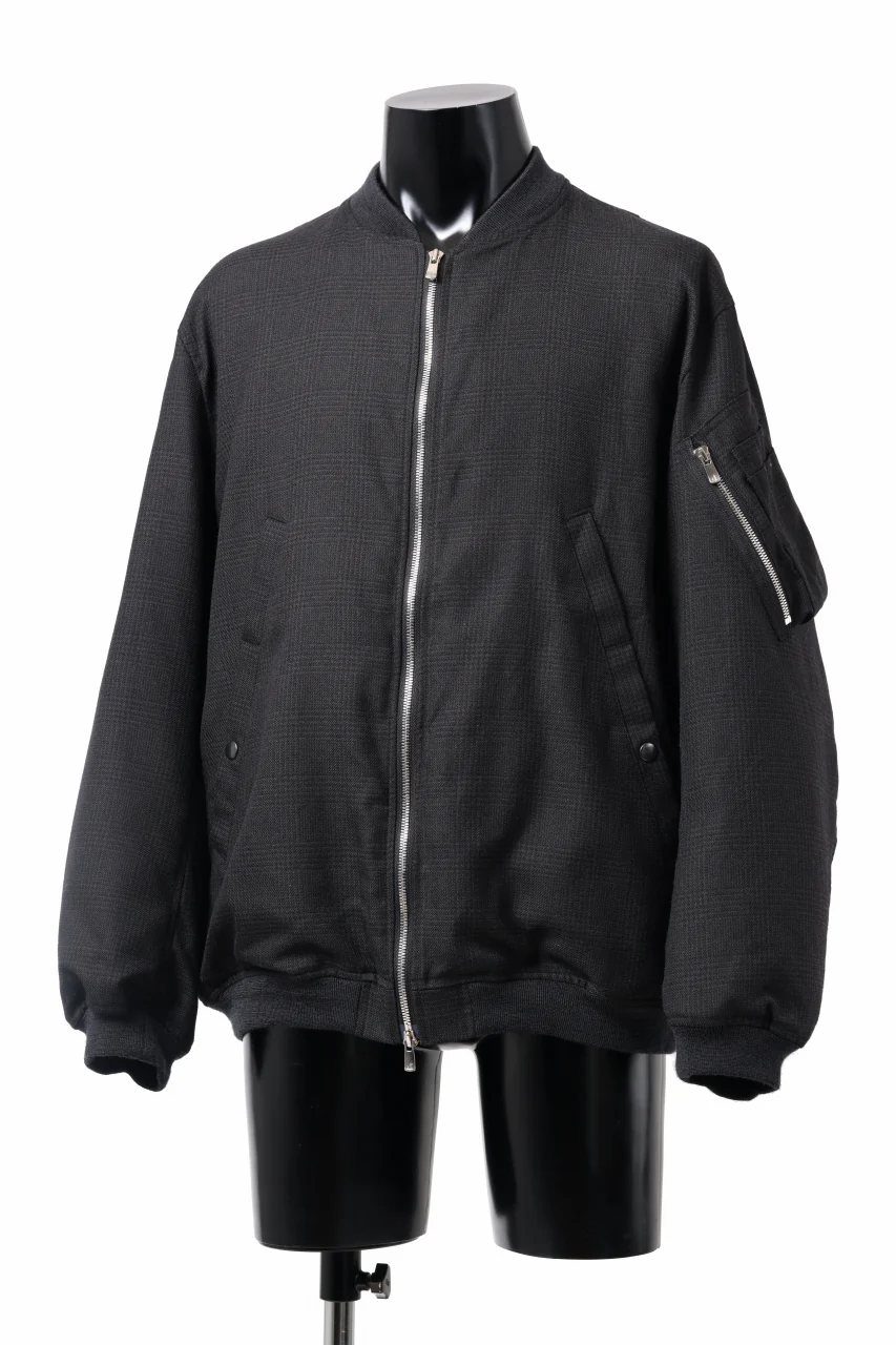 KLASICA FL-PC FLIGHT JACKET / REPULSION NIGHT GLEN CHECK WOOL (SHADOW CHECK) - Image 14