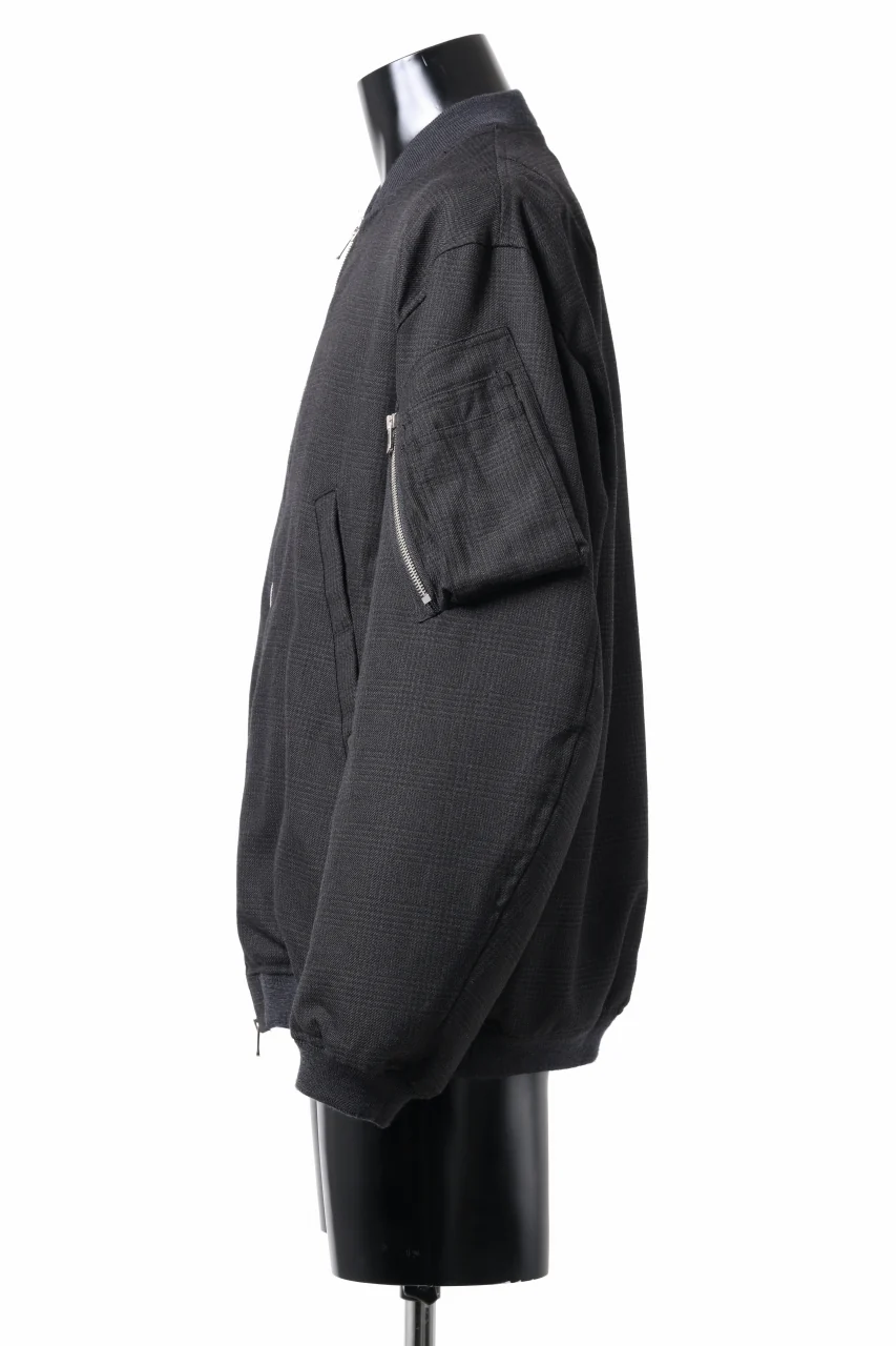 KLASICA FL-PC FLIGHT JACKET / REPULSION NIGHT GLEN CHECK WOOL (SHADOW CHECK) - Image 15
