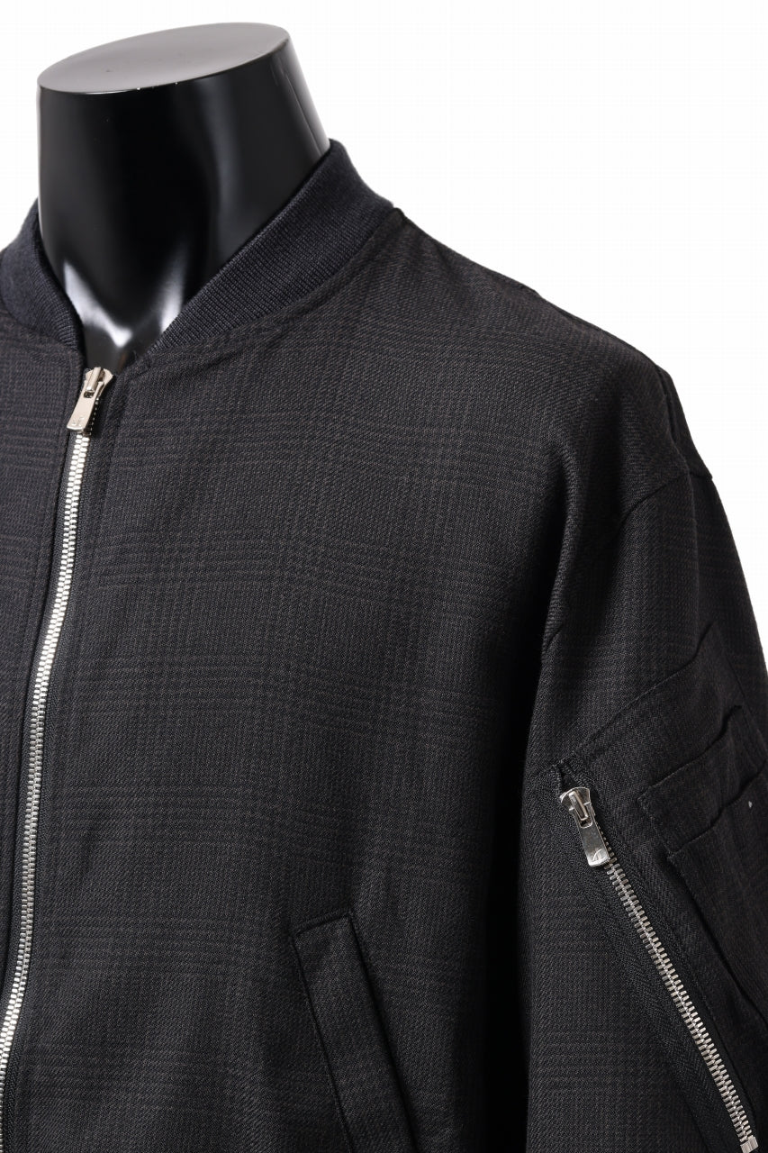 KLASICA FL-PC FLIGHT JACKET / REPULSION NIGHT GLEN CHECK WOOL (SHADOW CHECK) - Image 20