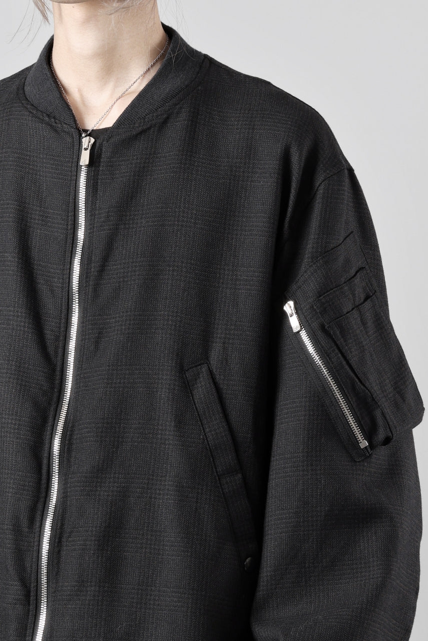 KLASICA FL-PC FLIGHT JACKET / REPULSION NIGHT GLEN CHECK WOOL (SHADOW CHECK) - Image 36