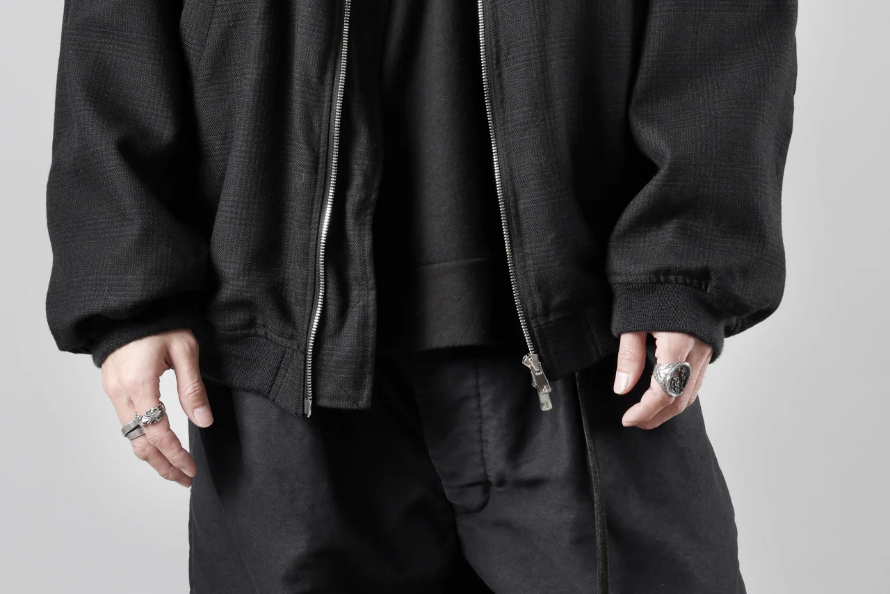 KLASICA FL-PC FLIGHT JACKET / REPULSION NIGHT GLEN CHECK WOOL (SHADOW CHECK) - Image 45