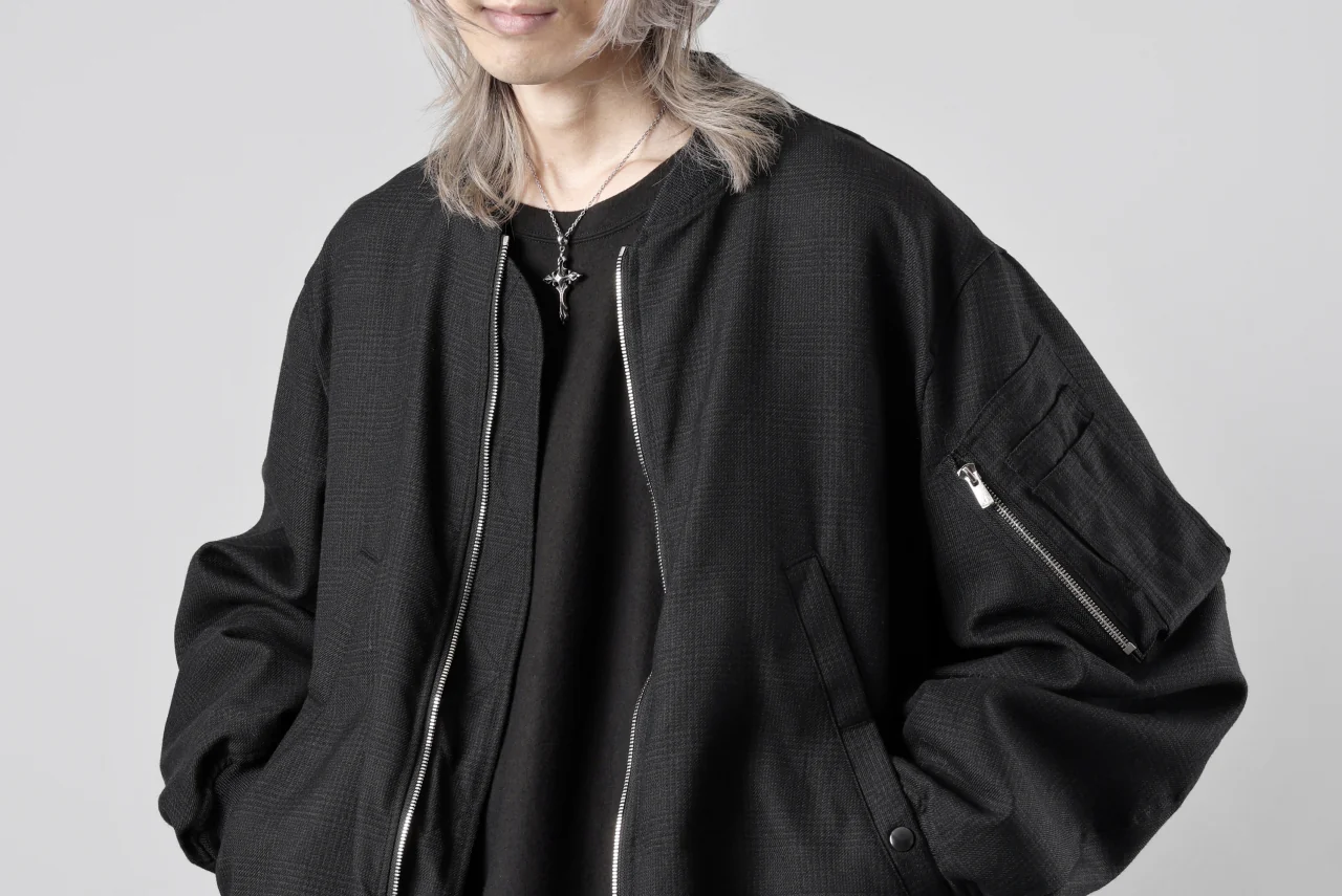 KLASICA FL-PC FLIGHT JACKET / REPULSION NIGHT GLEN CHECK WOOL (SHADOW CHECK) - Image 46