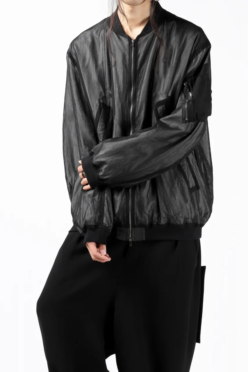 KLASICA FLIGHT PC-1 JACKET / TRANSLUCENT ORGANDY (BLACK) - Image 14