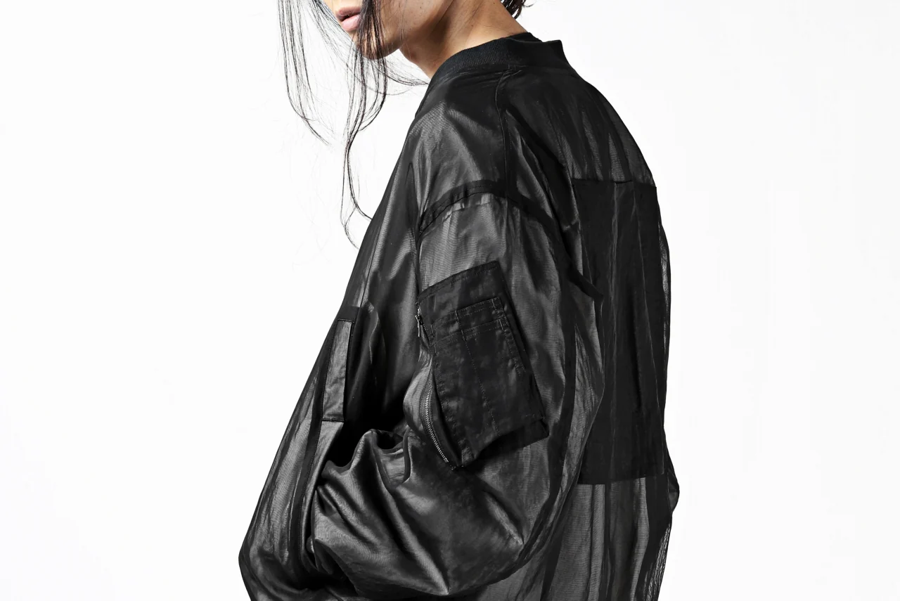 KLASICA FLIGHT PC-1 JACKET / TRANSLUCENT ORGANDY (BLACK) - Image 44