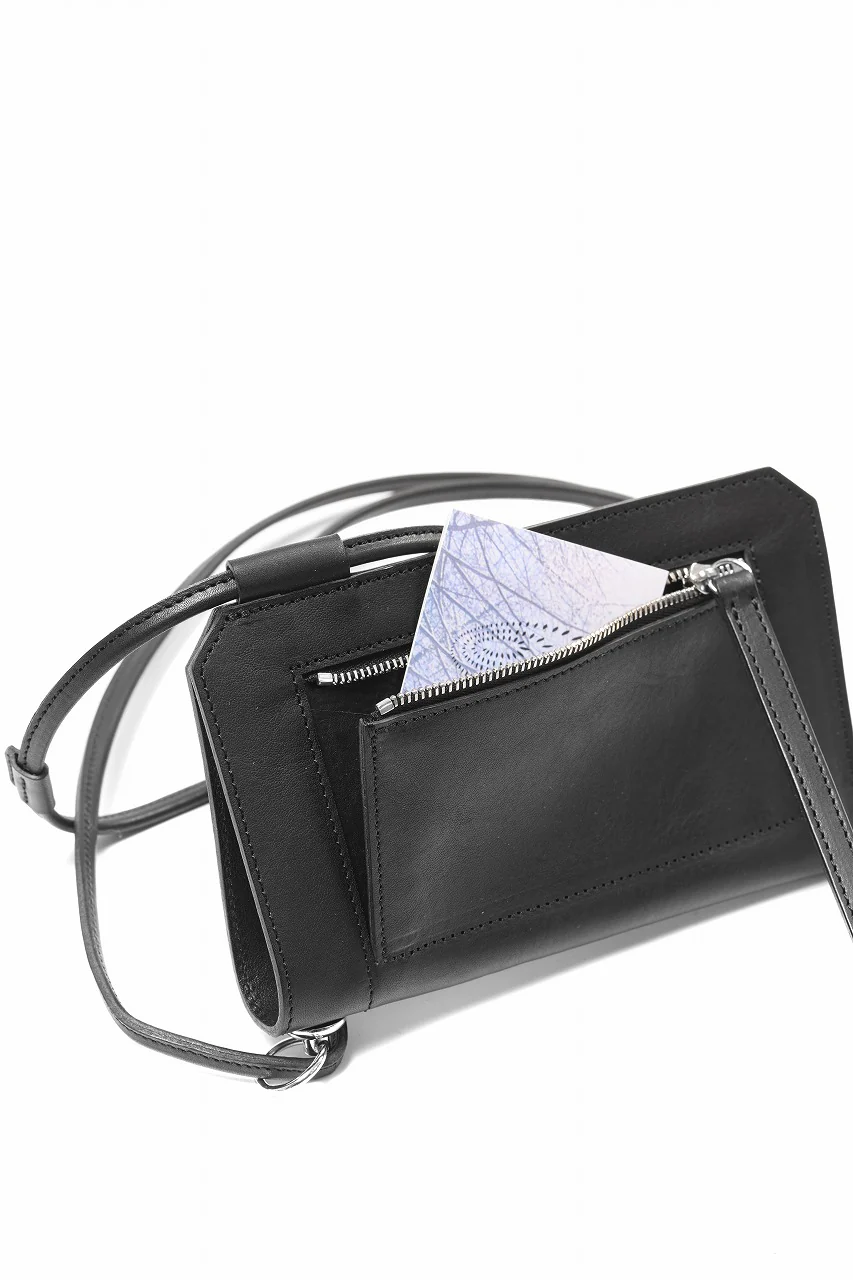 KLASICA "FLOW" MOBILE POUCH / FVT ITALIAN COW LEATHER (BLACK x SILVER) - Image 10