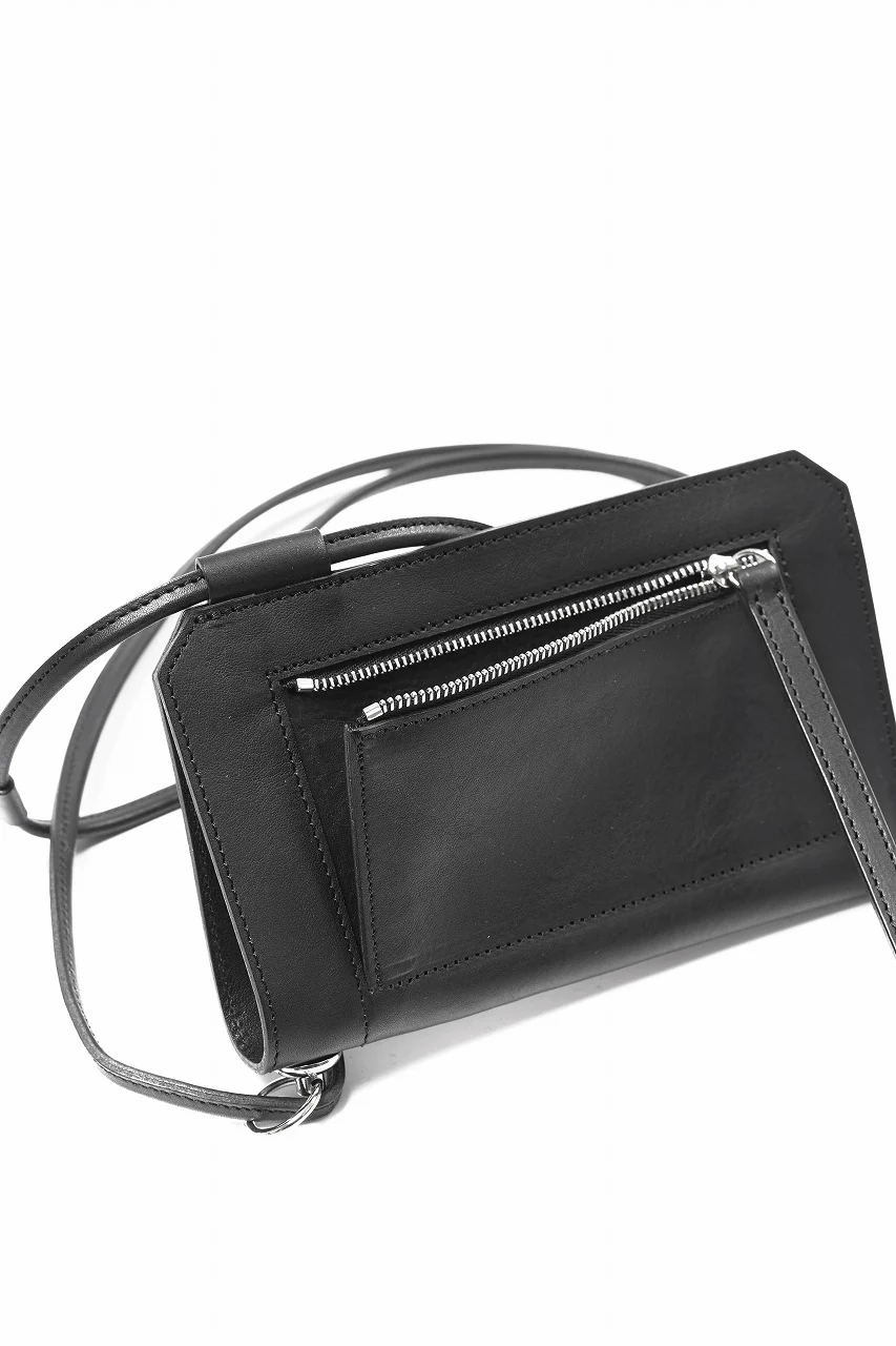 KLASICA "FLOW" MOBILE POUCH / FVT ITALIAN COW LEATHER (BLACK x SILVER) - Image 11