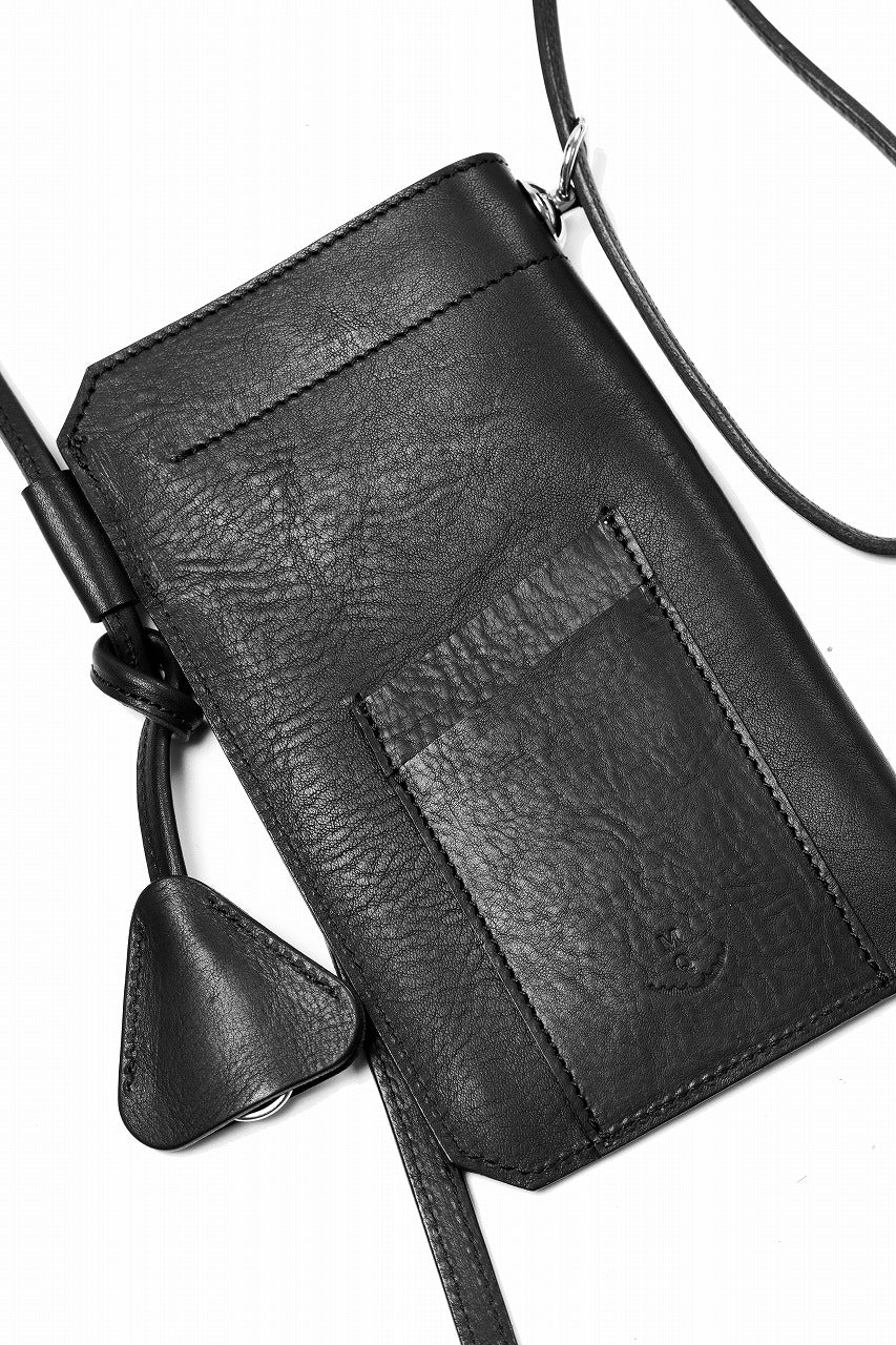KLASICA "FLOW" MOBILE POUCH / FVT ITALIAN COW LEATHER (BLACK x SILVER) - Image 12