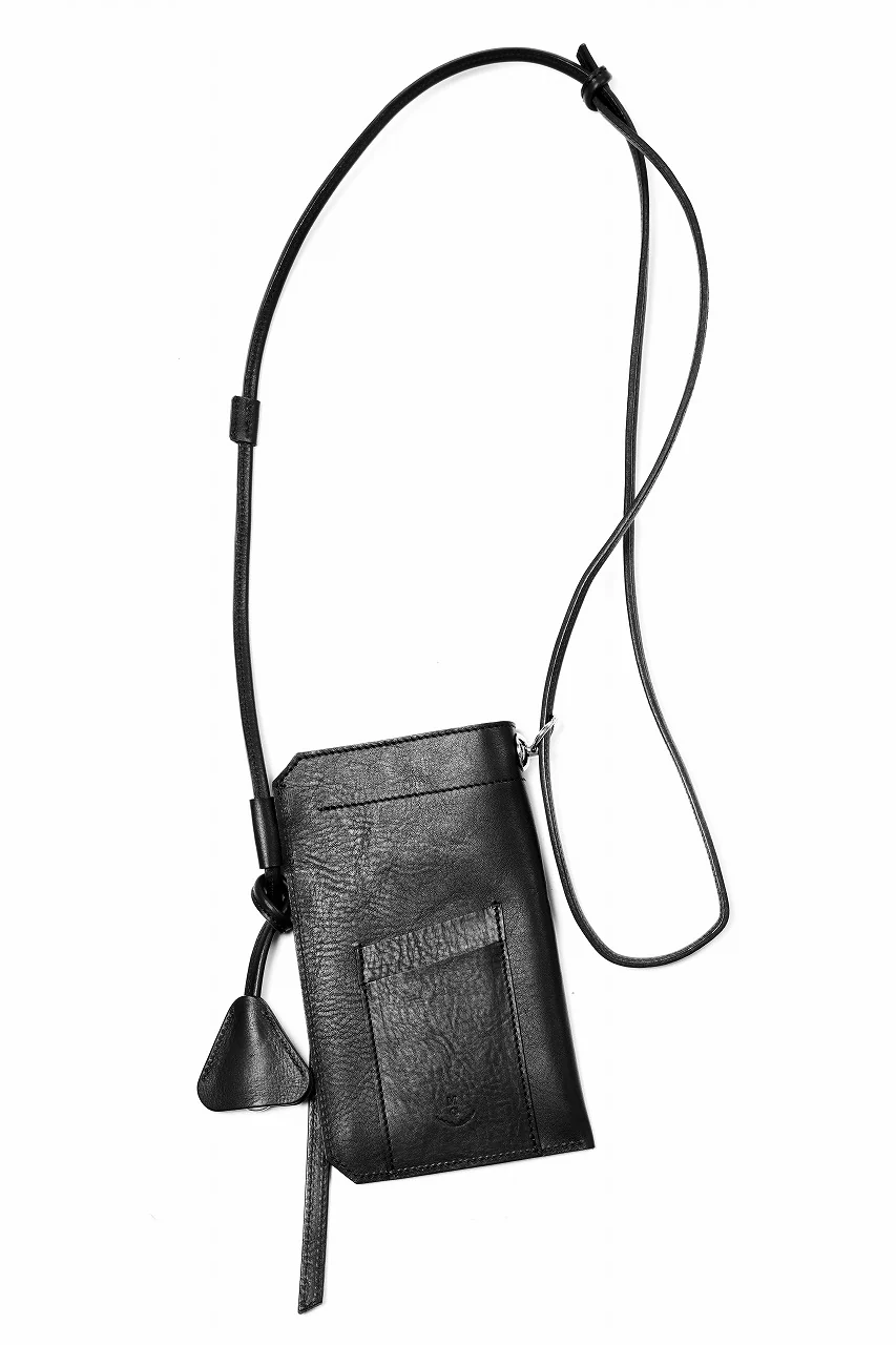 KLASICA "FLOW" MOBILE POUCH / FVT ITALIAN COW LEATHER (BLACK x SILVER) - Image 3