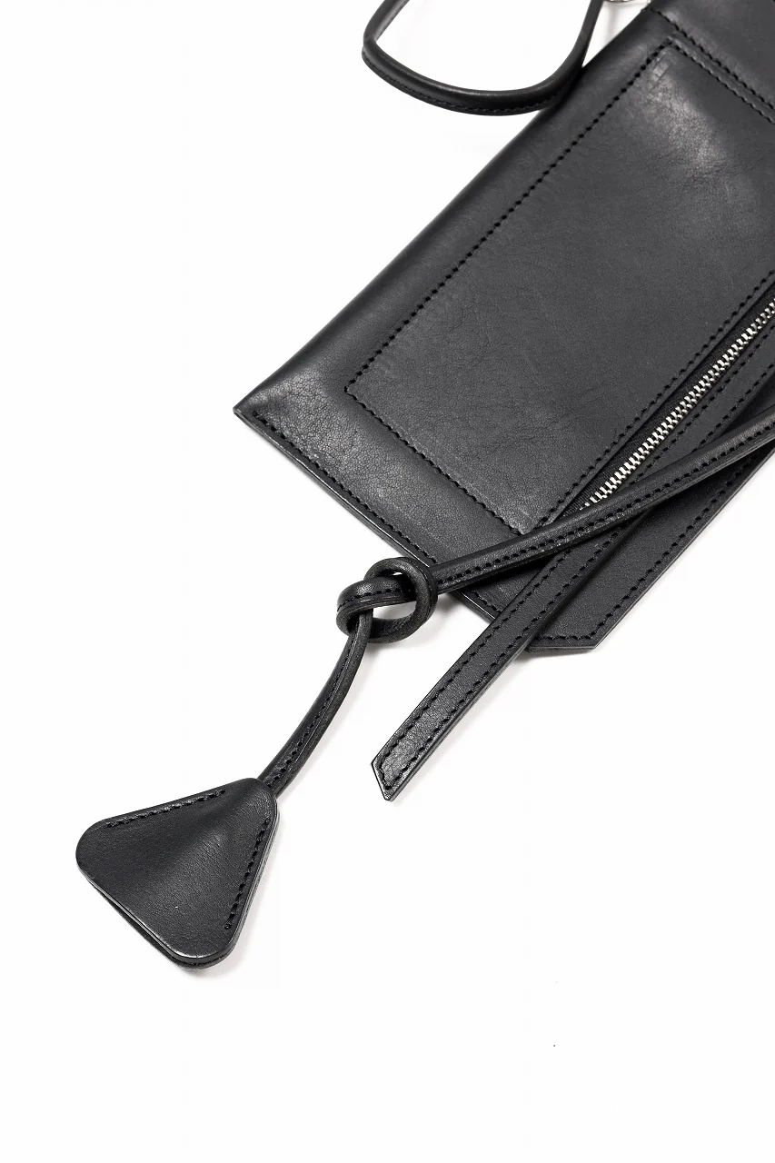 KLASICA "FLOW" MOBILE POUCH / FVT ITALIAN COW LEATHER (BLACK x SILVER) - Image 7