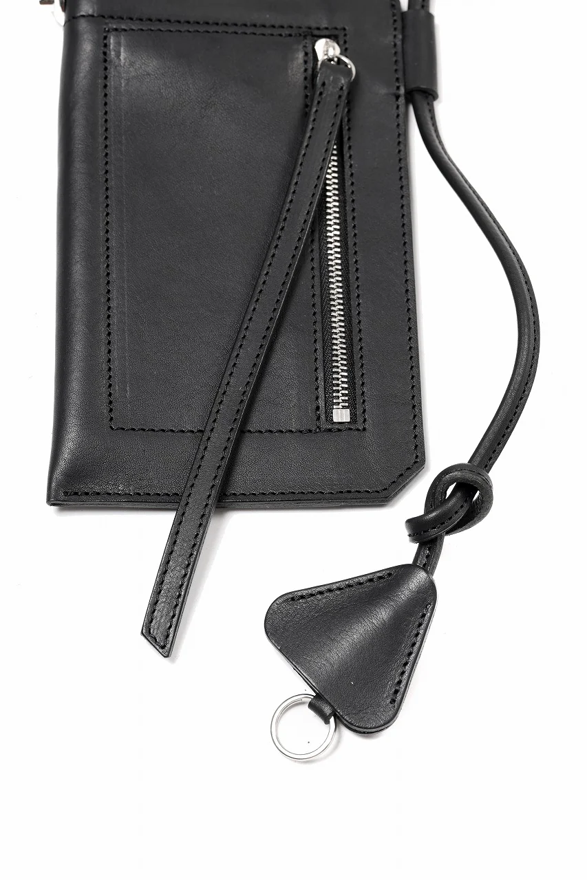 KLASICA "FLOW" MOBILE POUCH / FVT ITALIAN COW LEATHER (BLACK x SILVER) - Image 8