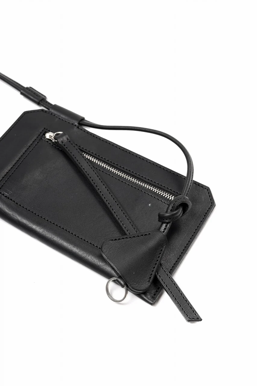KLASICA "FLOW" MOBILE POUCH / FVT ITALIAN COW LEATHER (BLACK x SILVER) - Image 9