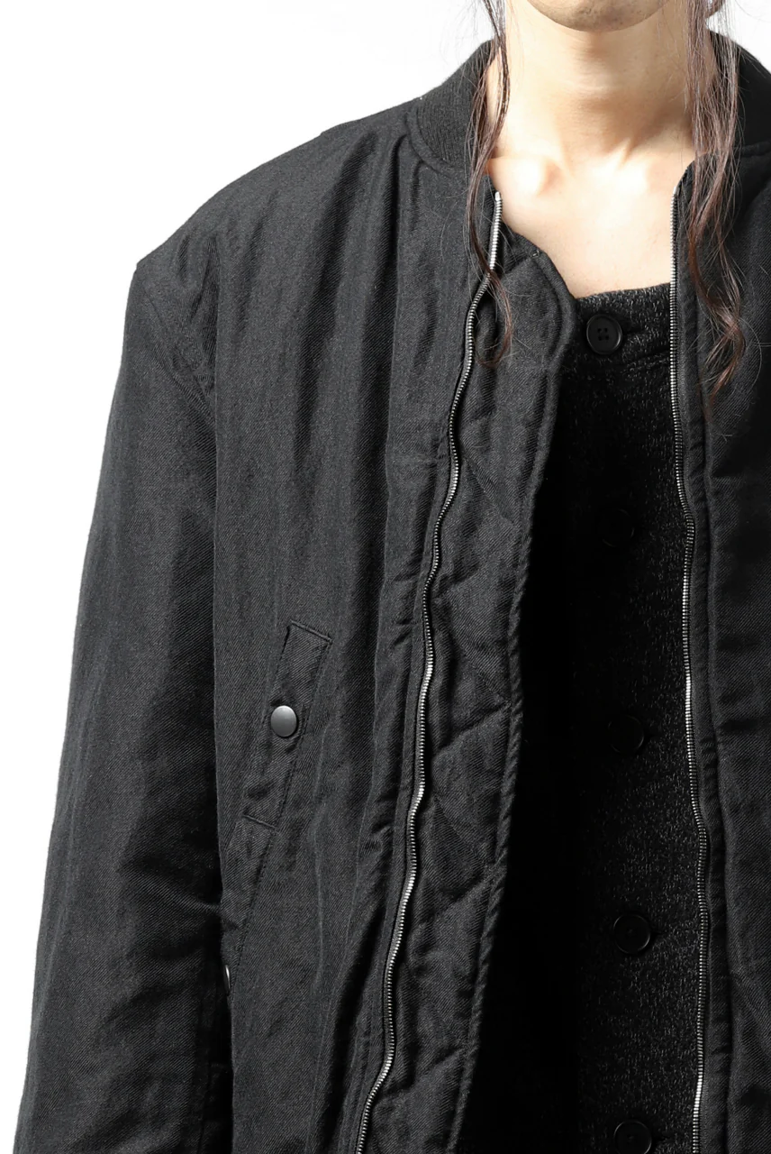 KLASICA FLPC-1 FLIGHT JACKET with BONDED LINING / SERGE WOOL&RAMIE (IRON) - Image 13