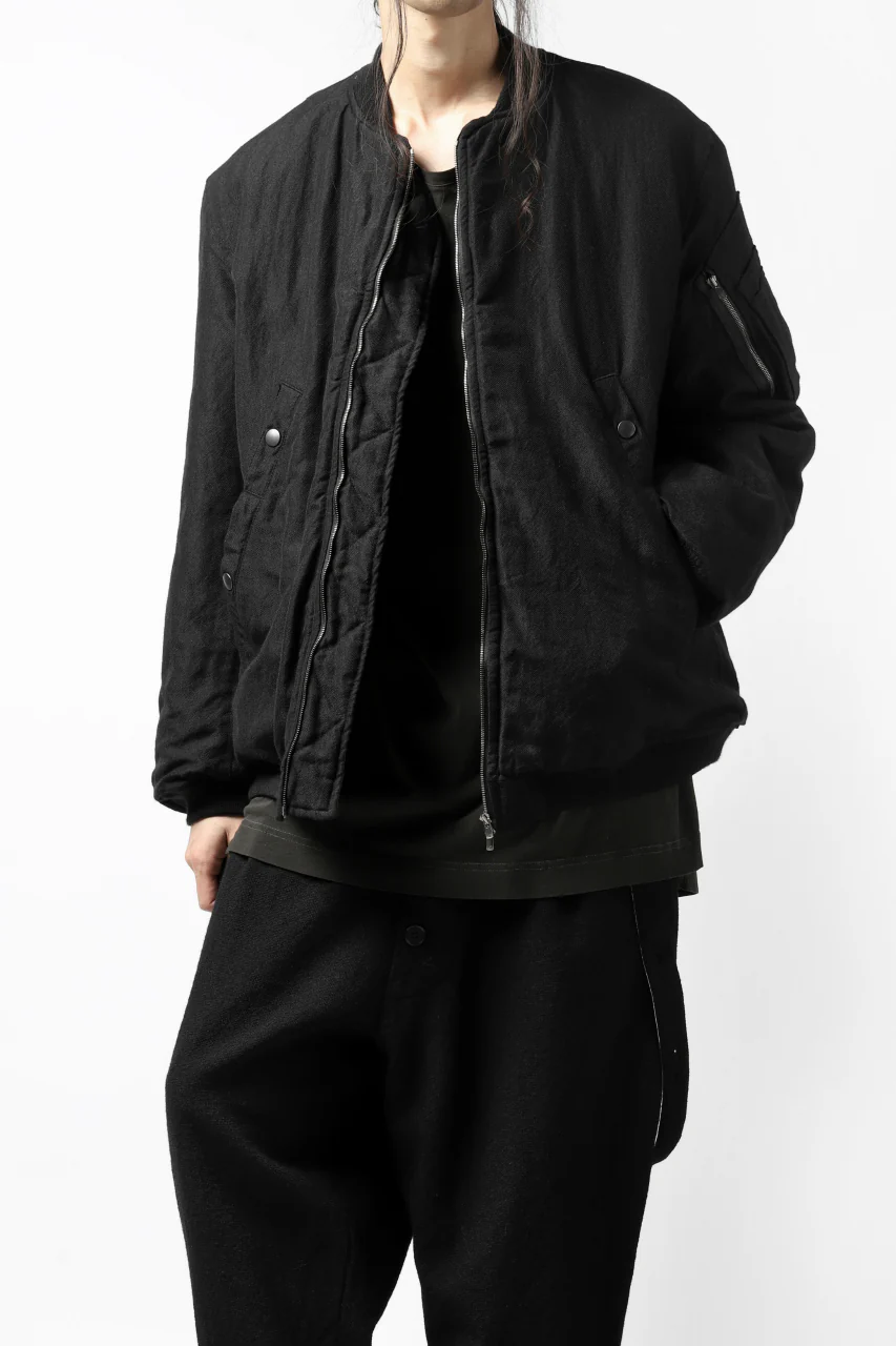 KLASICA FLPC-1 FLIGHT JACKET with BONDED LINING / SERGE WOOL&RAMIE (IRON) - Image 2