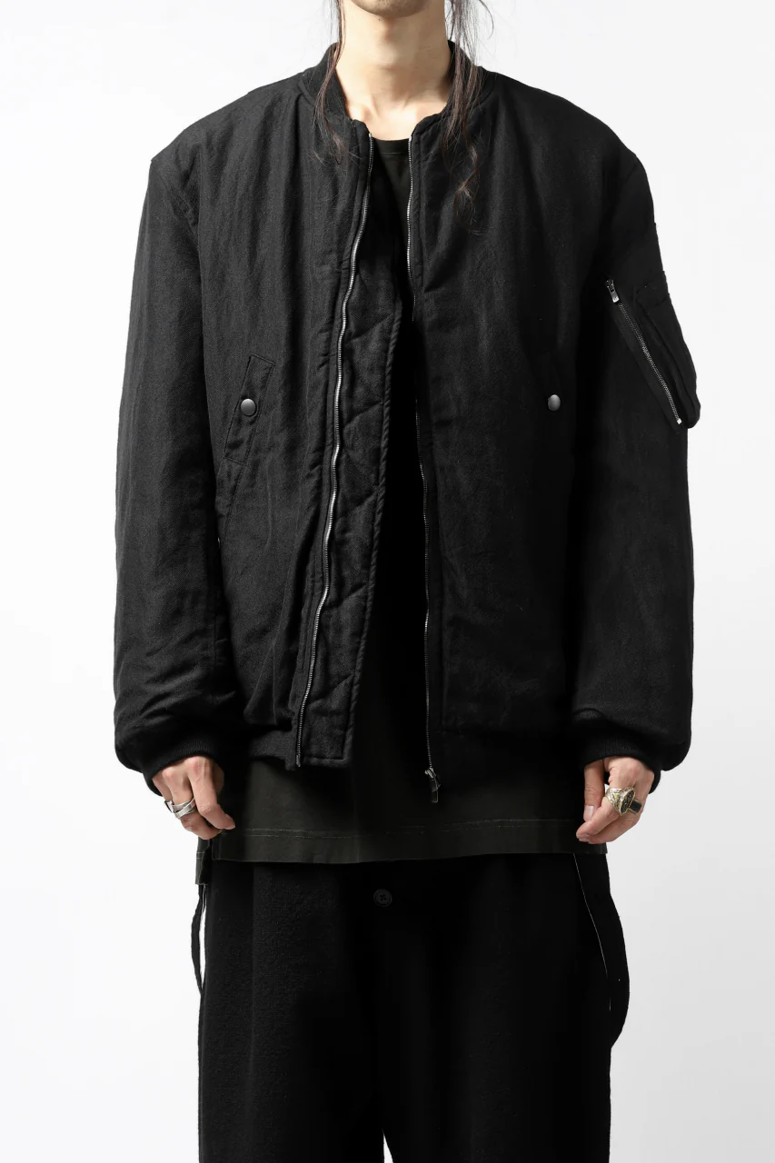 KLASICA FLPC-1 FLIGHT JACKET with BONDED LINING / SERGE WOOL&RAMIE (IRON) - Image 3