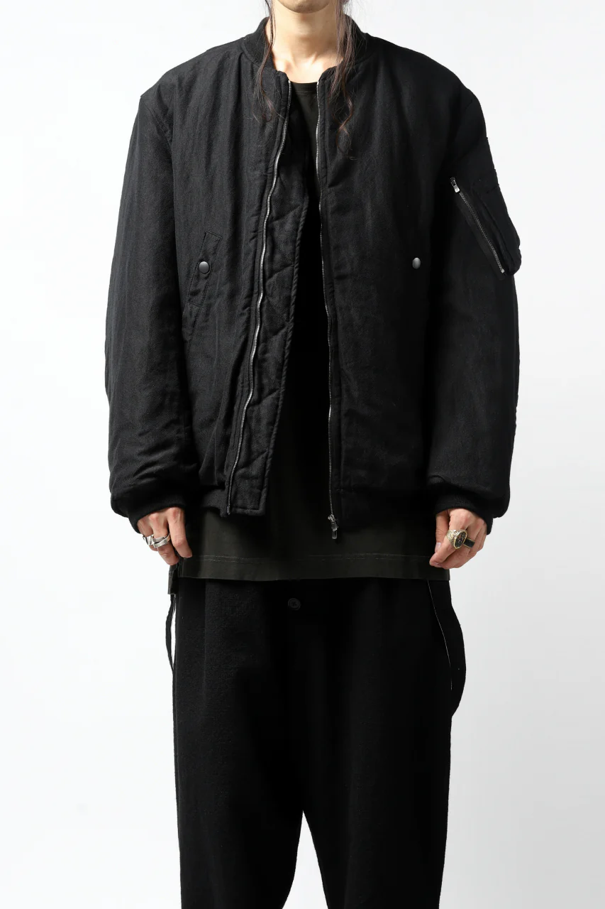 KLASICA FLPC-1 FLIGHT JACKET with BONDED LINING / SERGE WOOL&RAMIE (IRON) - Image 4