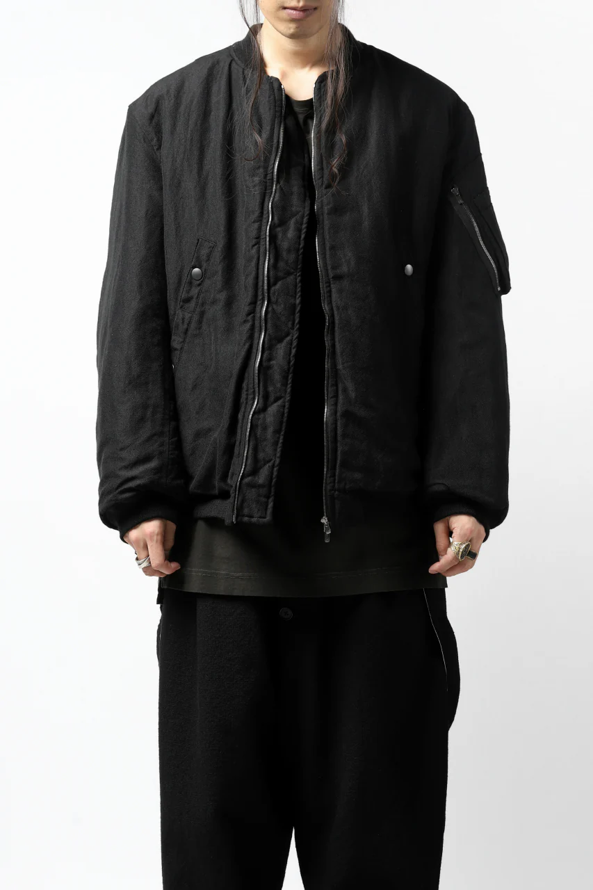 KLASICA FLPC-1 FLIGHT JACKET with BONDED LINING / SERGE WOOL&RAMIE (IRON) - Image 5
