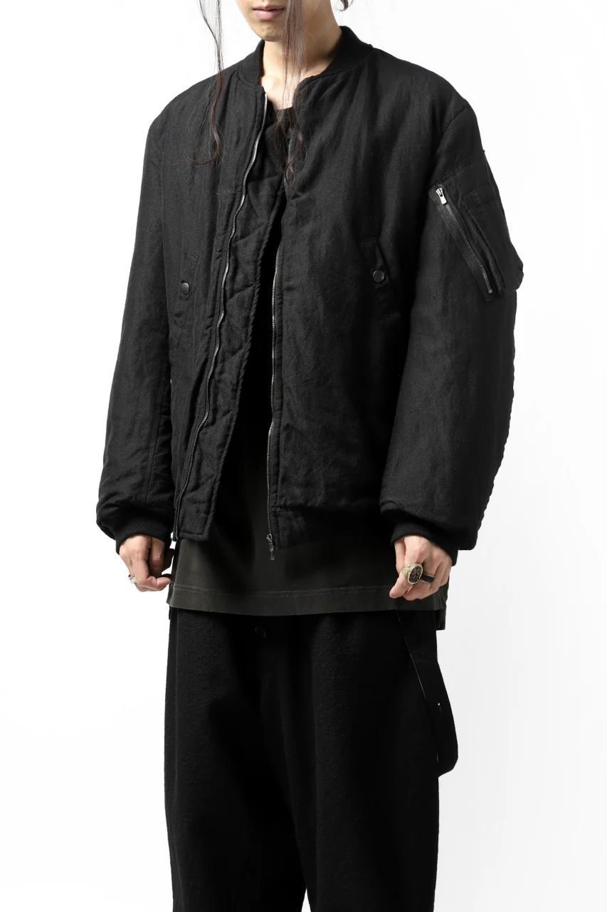 KLASICA FLPC-1 FLIGHT JACKET with BONDED LINING / SERGE WOOL&RAMIE (IRON) - Image 6