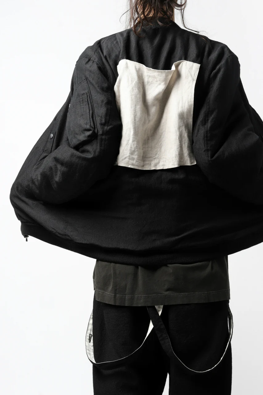 KLASICA FLPC-1 FLIGHT JACKET with BONDED LINING / SERGE WOOL&RAMIE (IRON) - Image 8