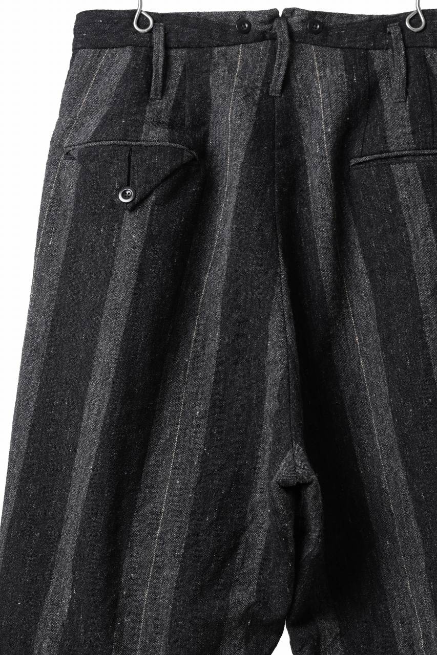 KLASICA GALWAY - Rt CUT OFF BOLD STRAIGHT TROUSERS / IRREGULAR STRIPED ROUGH TWEED (BLACK) - Image 18
