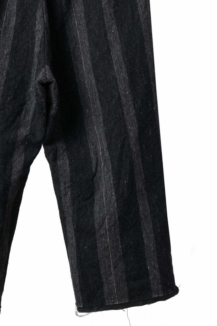 KLASICA GALWAY - Rt CUT OFF BOLD STRAIGHT TROUSERS / IRREGULAR STRIPED ROUGH TWEED (BLACK) - Image 19