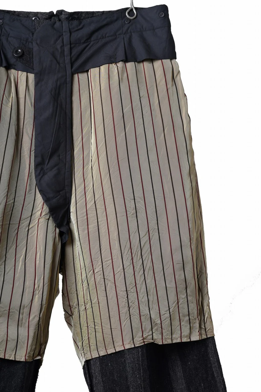 KLASICA GALWAY - Rt CUT OFF BOLD STRAIGHT TROUSERS / IRREGULAR STRIPED ROUGH TWEED (BLACK) - Image 22