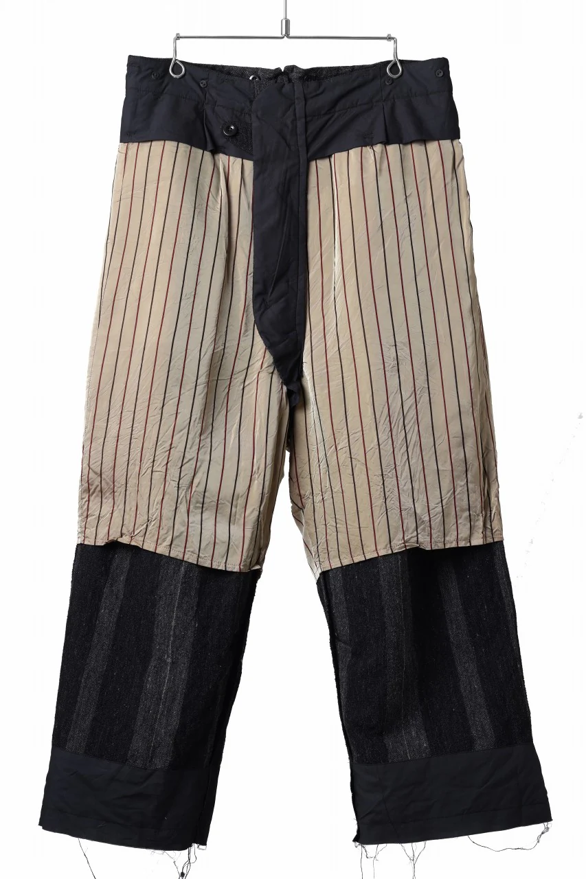KLASICA GALWAY - Rt CUT OFF BOLD STRAIGHT TROUSERS / IRREGULAR STRIPED ROUGH TWEED (BLACK) - Image 9