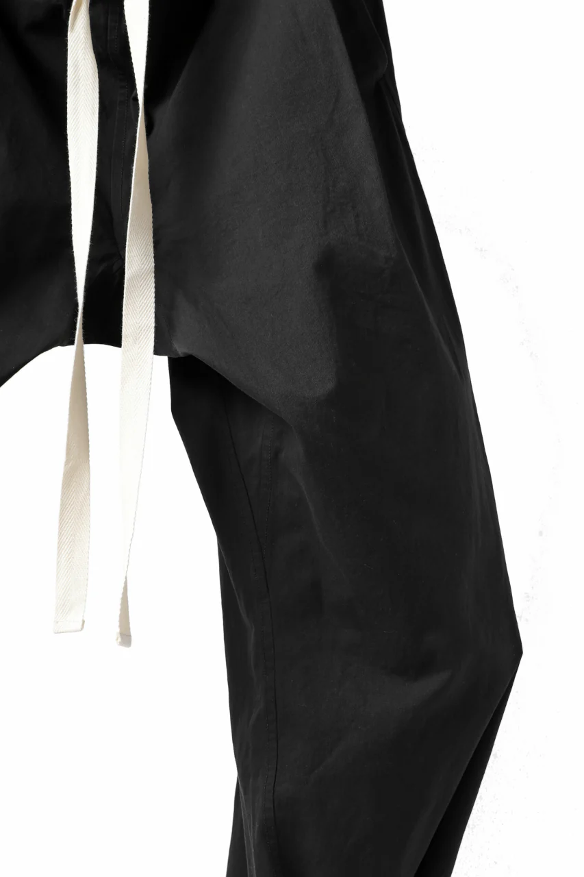KLASICA GARNER EXTRA WIDE STRING TROUSERS / HIGH DENSITY MATT TWILL (BLACK) - Image 12