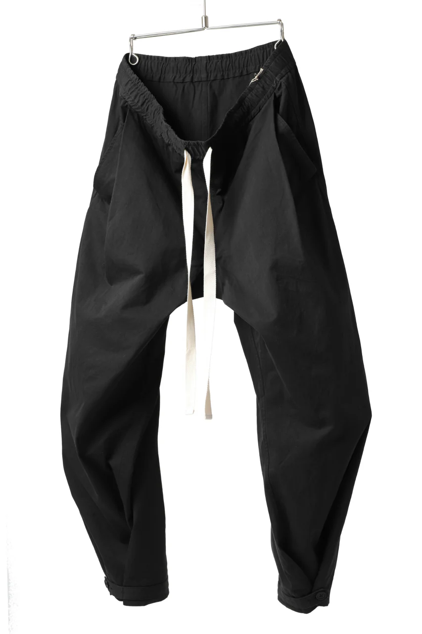 KLASICA GARNER EXTRA WIDE STRING TROUSERS / HIGH DENSITY MATT TWILL (BLACK) - Image 2