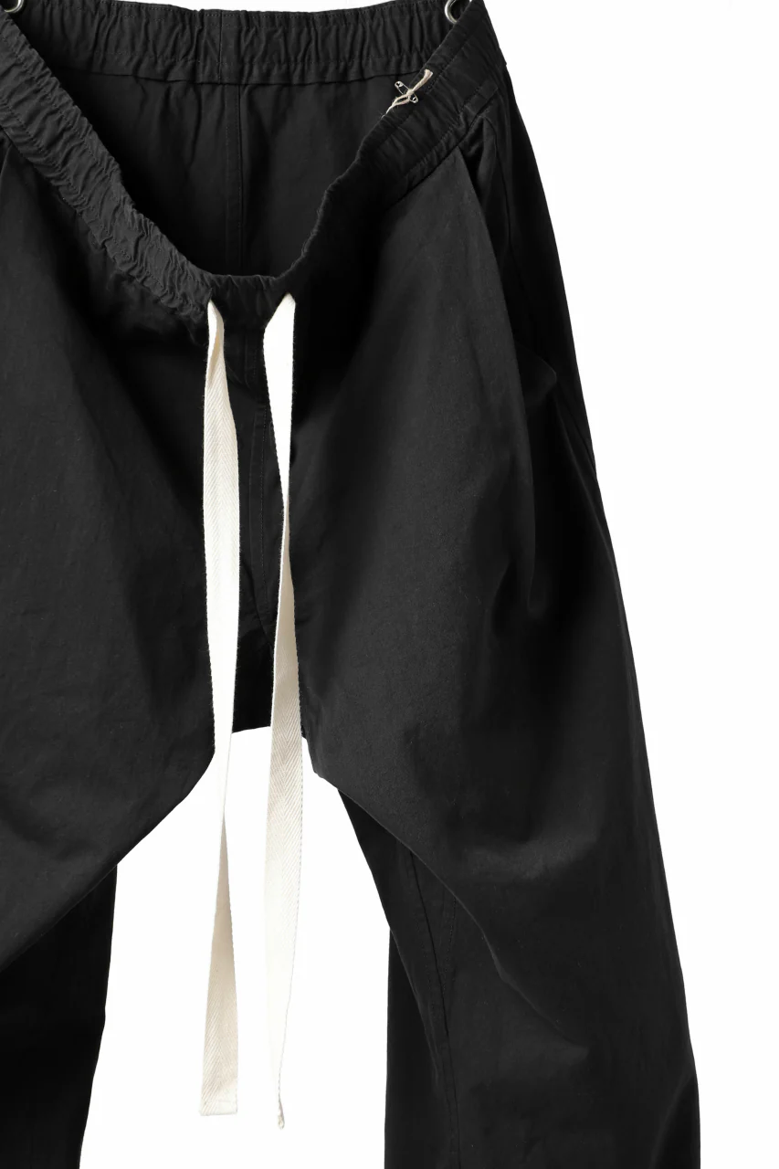 KLASICA GARNER EXTRA WIDE STRING TROUSERS / HIGH DENSITY MATT TWILL (BLACK) - Image 5