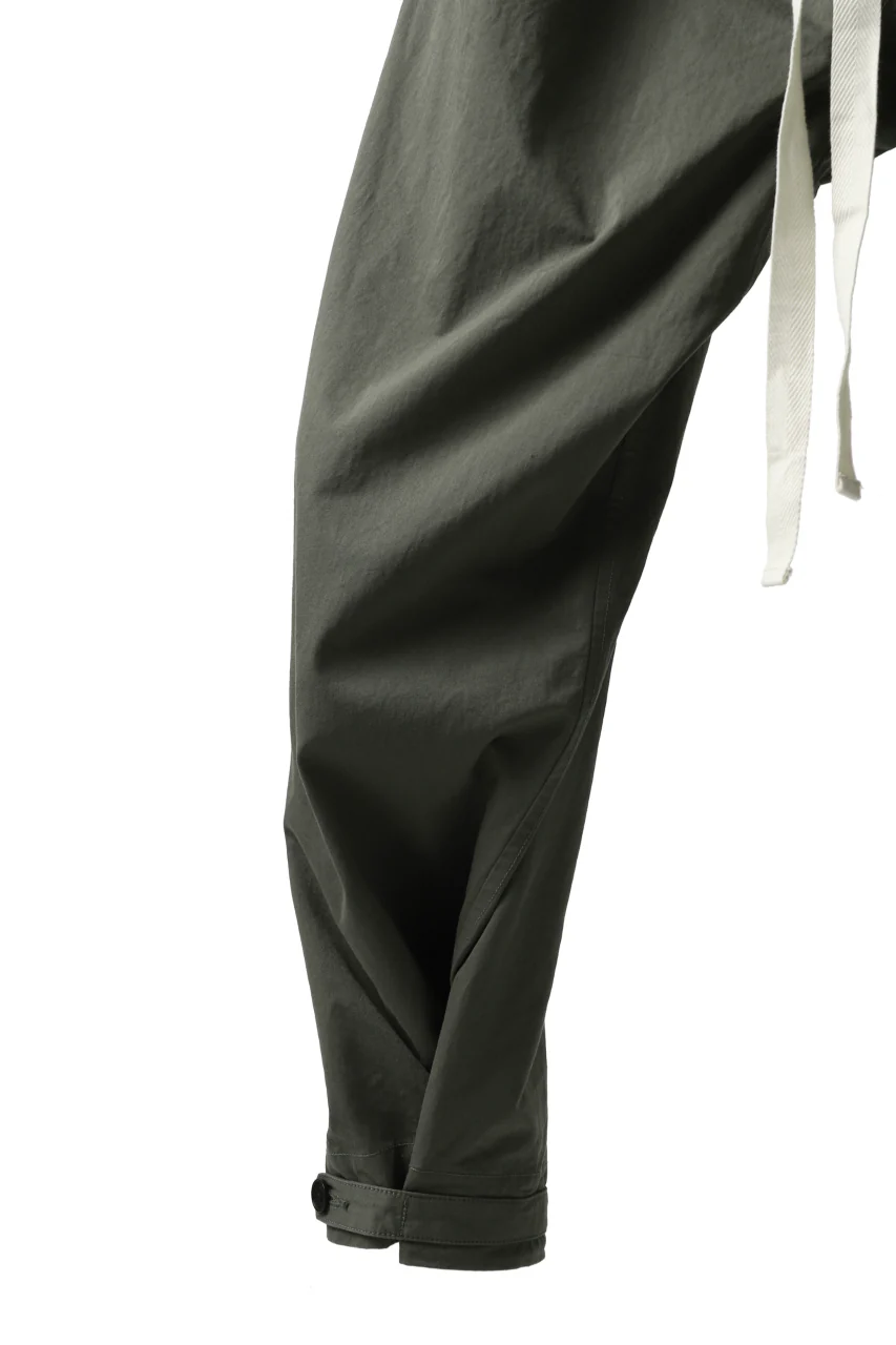 KLASICA GARNER EXTRA WIDE STRING TROUSERS / HIGH DENSITY MATT TWILL (OLIVE) - Image 10