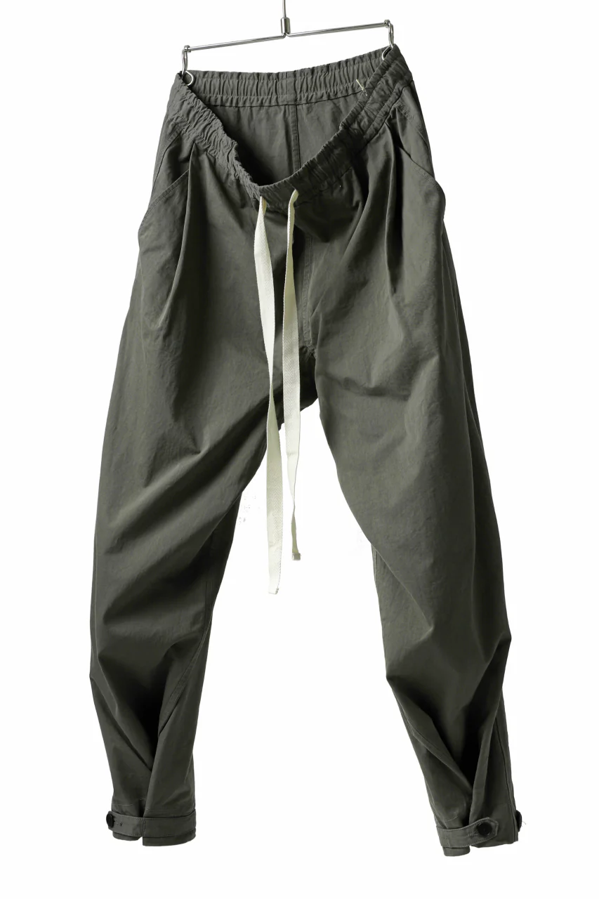 KLASICA GARNER EXTRA WIDE STRING TROUSERS / HIGH DENSITY MATT TWILL (OLIVE) - Image 2