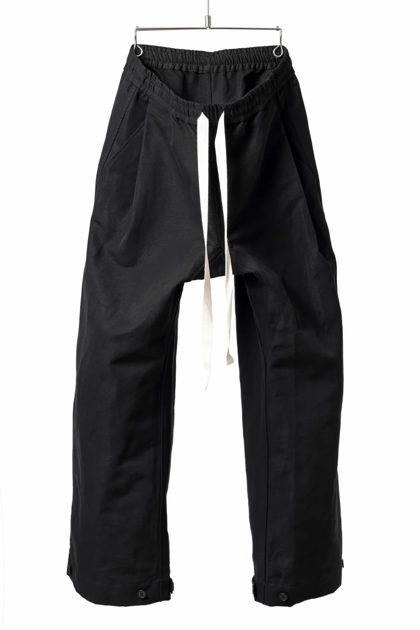 KLASICA GARNER WIDE STRING PANTS / TRI UNION HIGH DENSITY GABARDINE (BLACK)