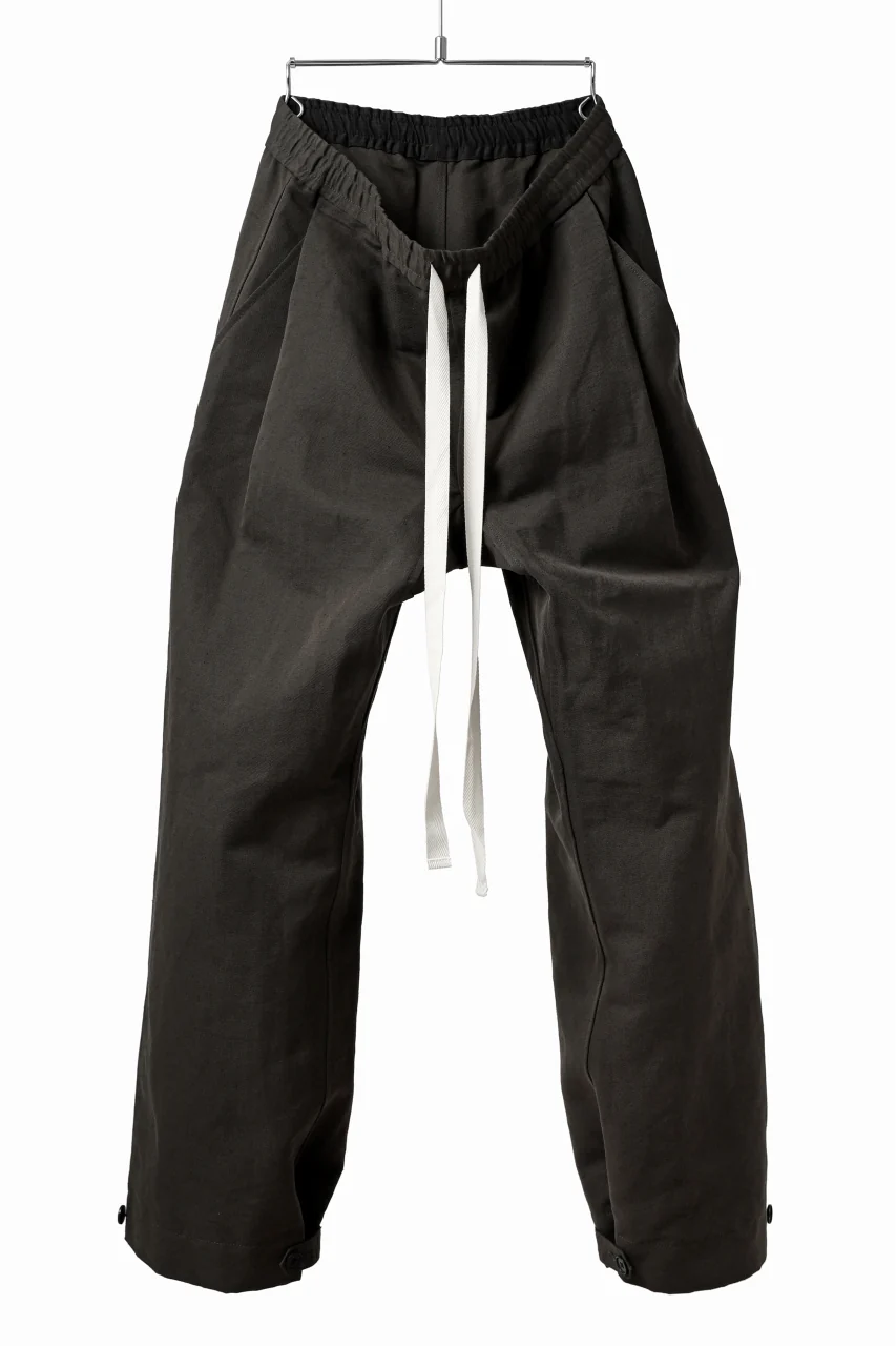 KLASICA GARNER WIDE STRING PANTS / TRI UNION HIGH DENSITY GABARDINE (MILITARY) - Image 2
