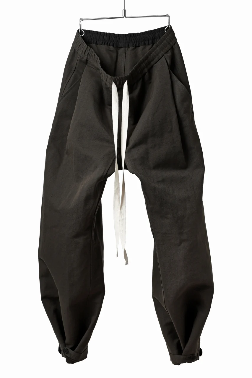 KLASICA GARNER WIDE STRING PANTS / TRI UNION HIGH DENSITY GABARDINE (MILITARY) - Image 4