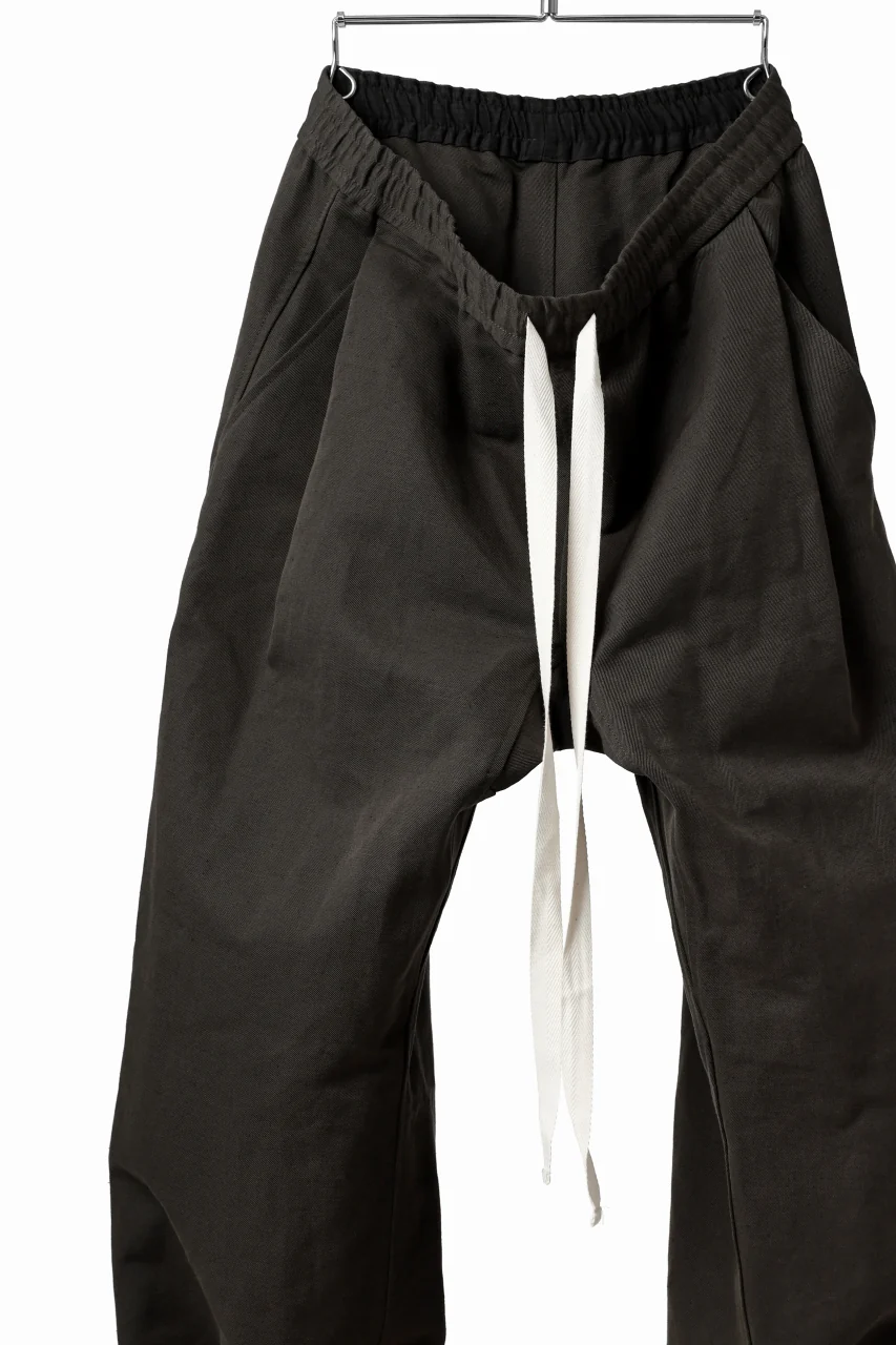 KLASICA GARNER WIDE STRING PANTS / TRI UNION HIGH DENSITY GABARDINE (MILITARY) - Image 7