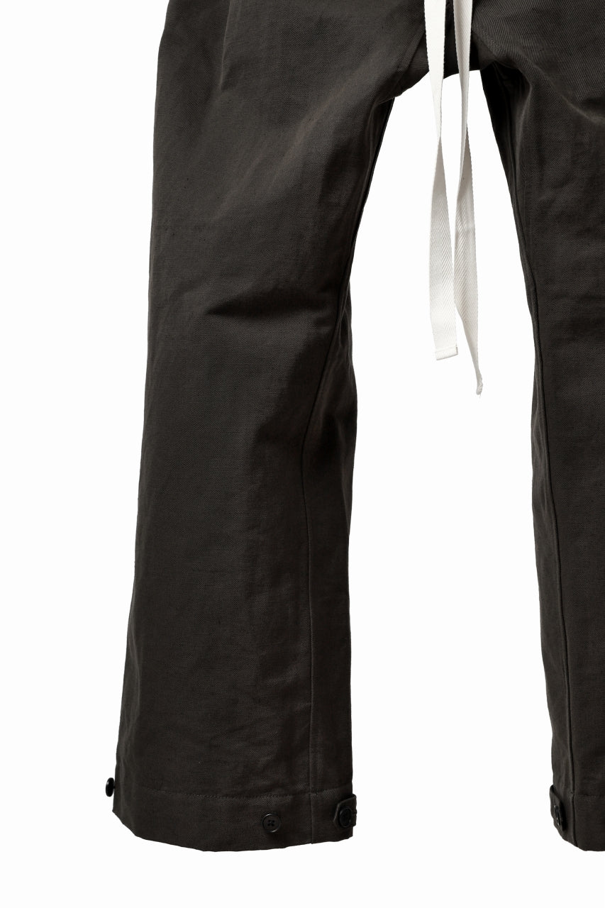KLASICA GARNER WIDE STRING PANTS / TRI UNION HIGH DENSITY GABARDINE (MILITARY) - Image 9