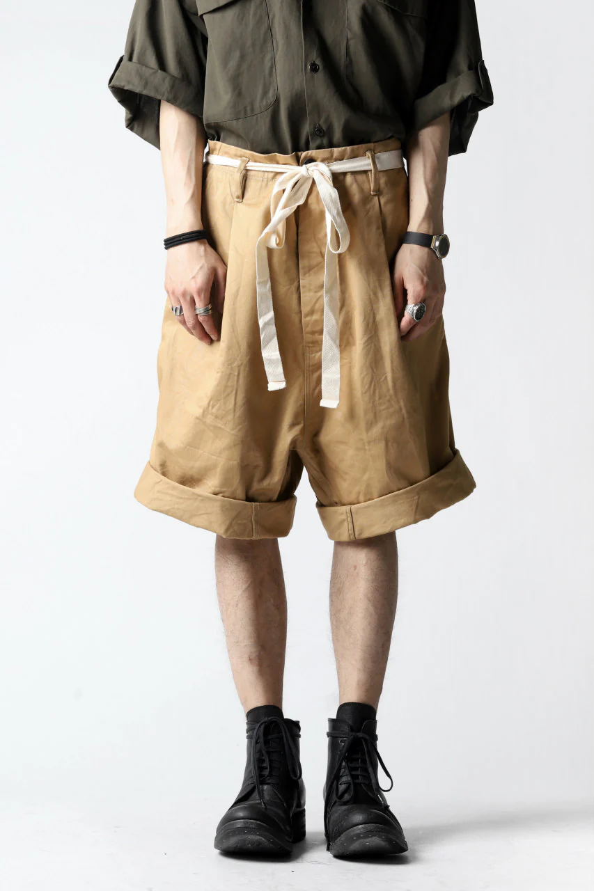 KLASICA GERALD-cc LOW CROTCH SHORTS / DRY CHINO CLOTH (BEIGE) - Image 2