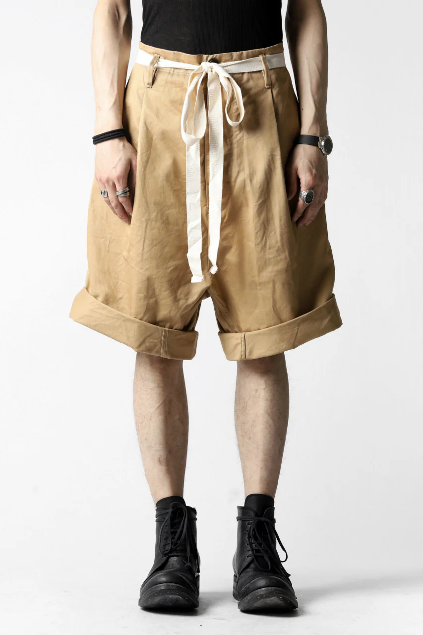 KLASICA GERALD-cc LOW CROTCH SHORTS / DRY CHINO CLOTH (BEIGE) - Image 3