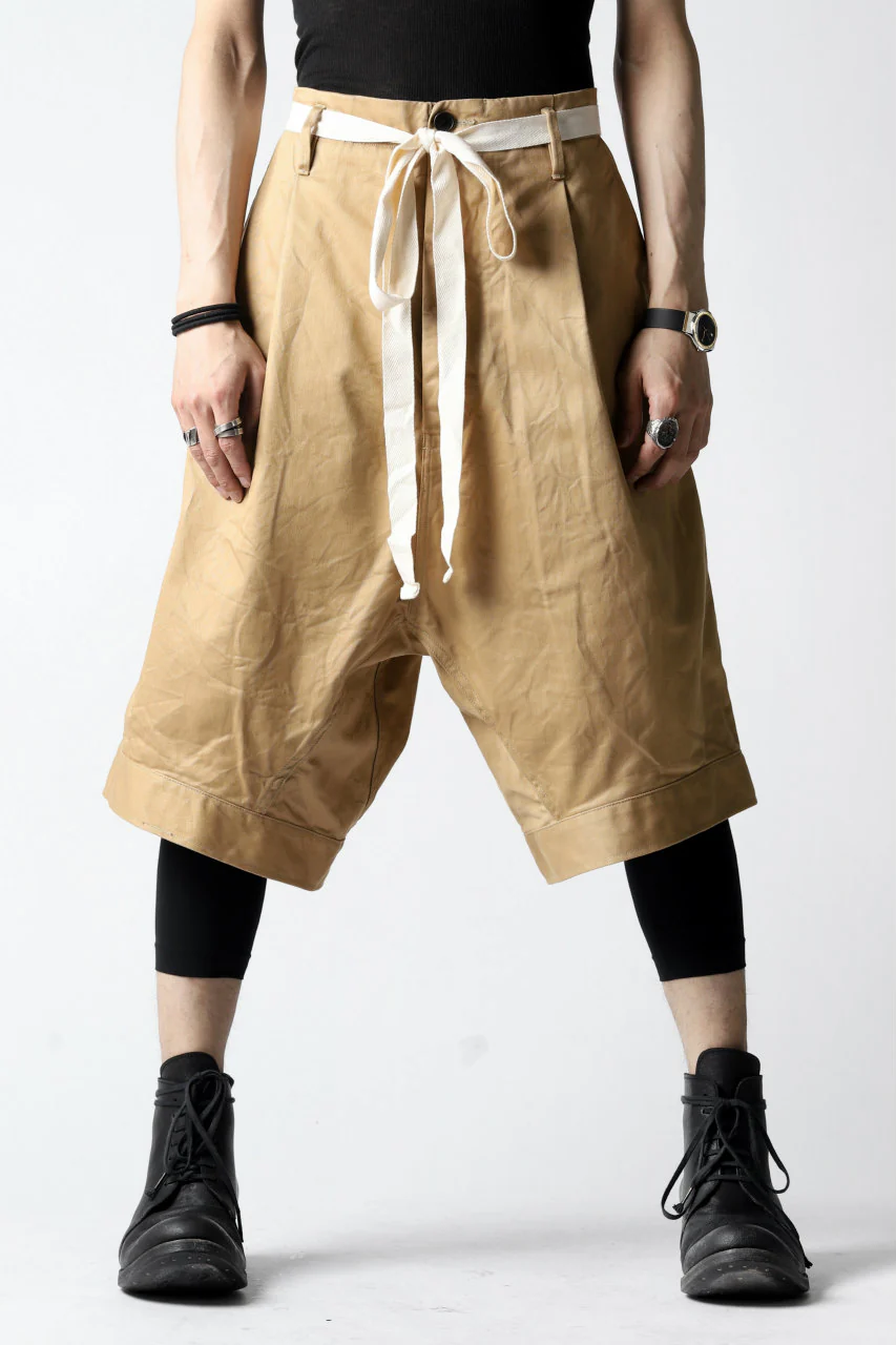 KLASICA GERALD-cc LOW CROTCH SHORTS / DRY CHINO CLOTH (BEIGE) - Image 4